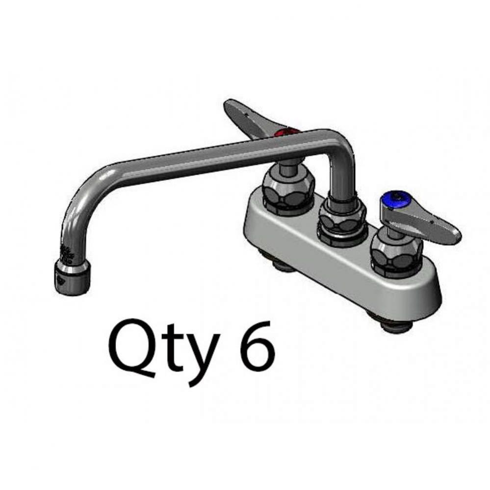 4&apos;&apos; Workboard Faucet, Deck Mount, Ceramas, 10&apos;&apos; Swing Nozzle, Lever Handles (Q