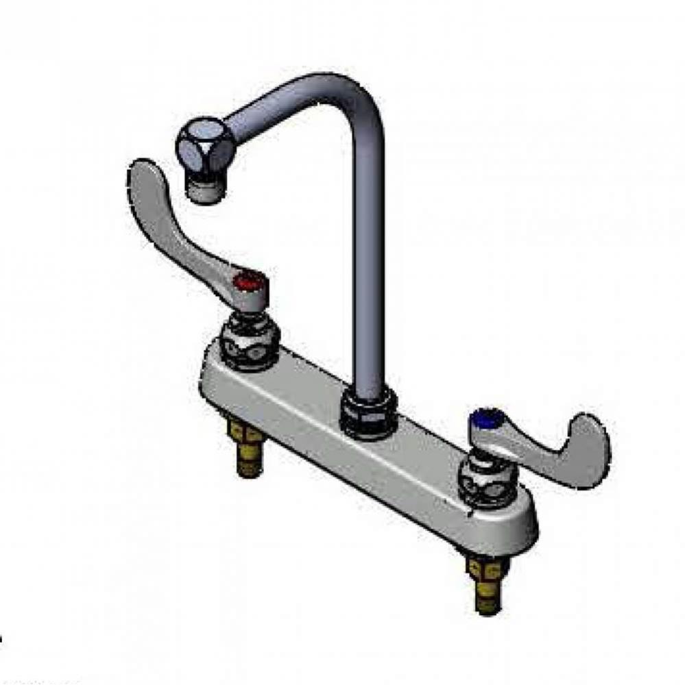 Workboard Faucet, 8&apos;&apos; Deck Mount, High-Arc Gooseneck, 4&apos;&apos; Wrist Handles, 2.2 G