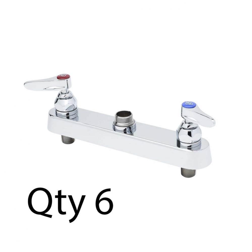 Workboard Faucet, Deck Mount, 8&apos;&apos; Centers, Lever Handles, Less Nozzle (Qty. 6)