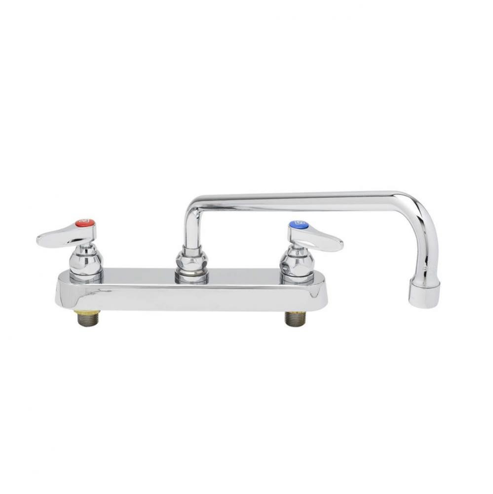 Workboard Faucet, Deck Mount, 8&apos;&apos; Centers, 12&apos;&apos; Swing Nozzle, Lever Handles