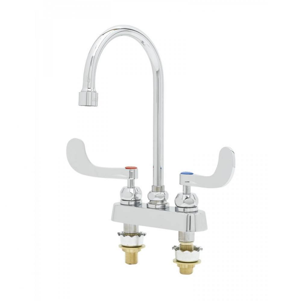 Workboard Faucet, 4&apos;&apos; Deck Mount, 6&apos;&apos; Swivel GN, 0.5 GPM VR Outlet, 4&apos;&ap