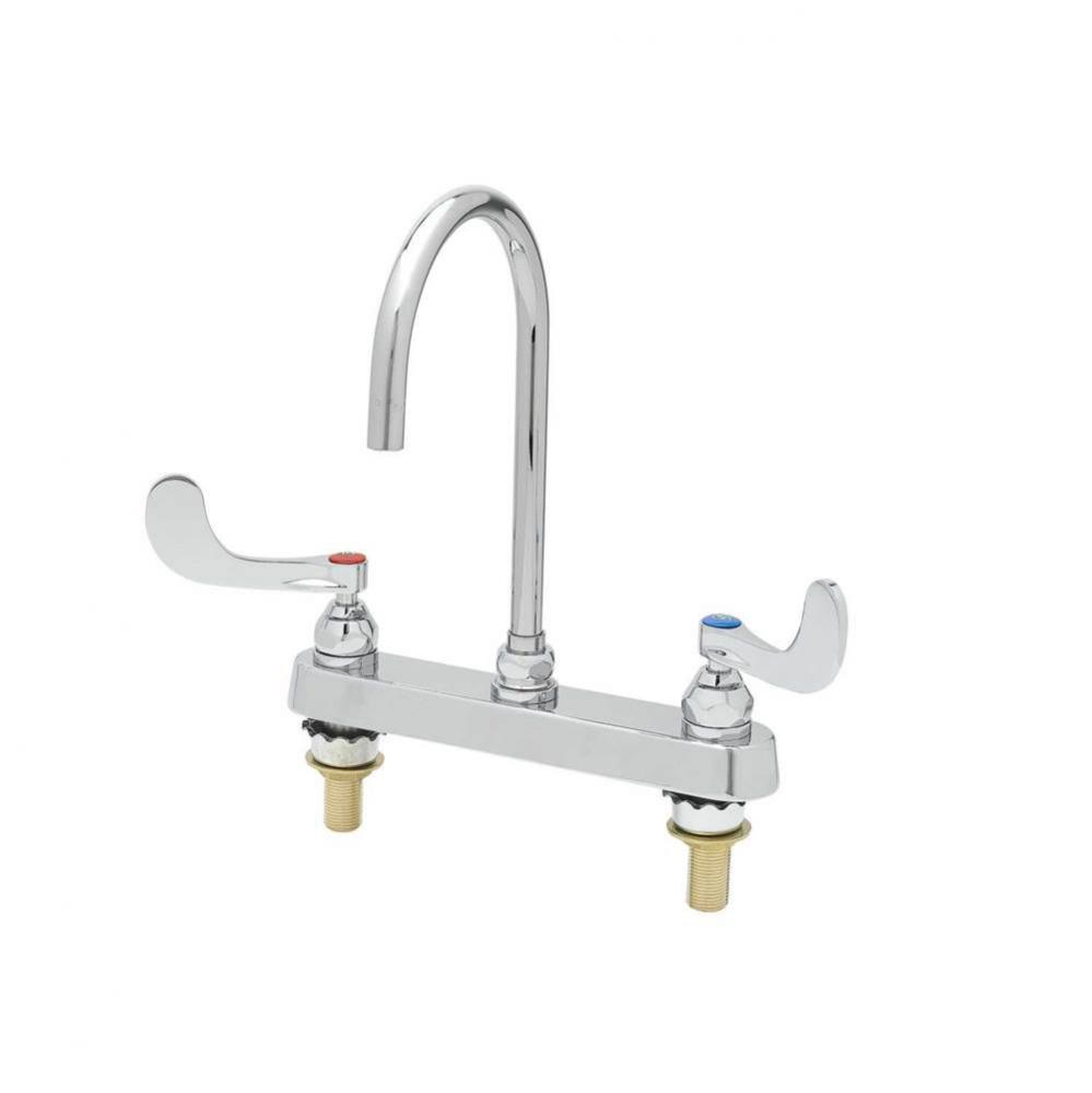 Workboard Faucet, 8&apos;&apos; Deck Mount, Eternas, B-WH4, Swivel Gooseneck, 1.5 GPM Flow, XS Inl