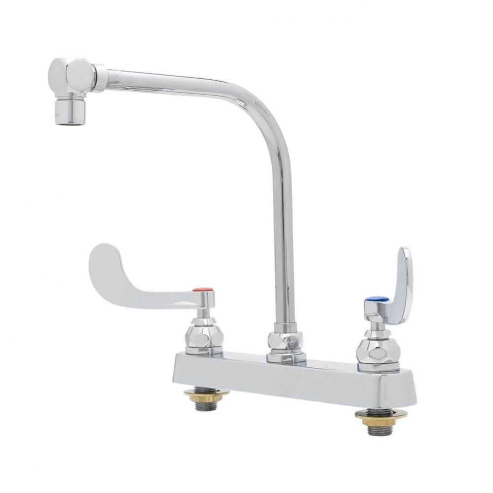 Workboard Faucet, 8&apos;&apos; Deck Mount, High-Arc Gooseneck, 4&apos;&apos; Wrist Handles, 2.2 G