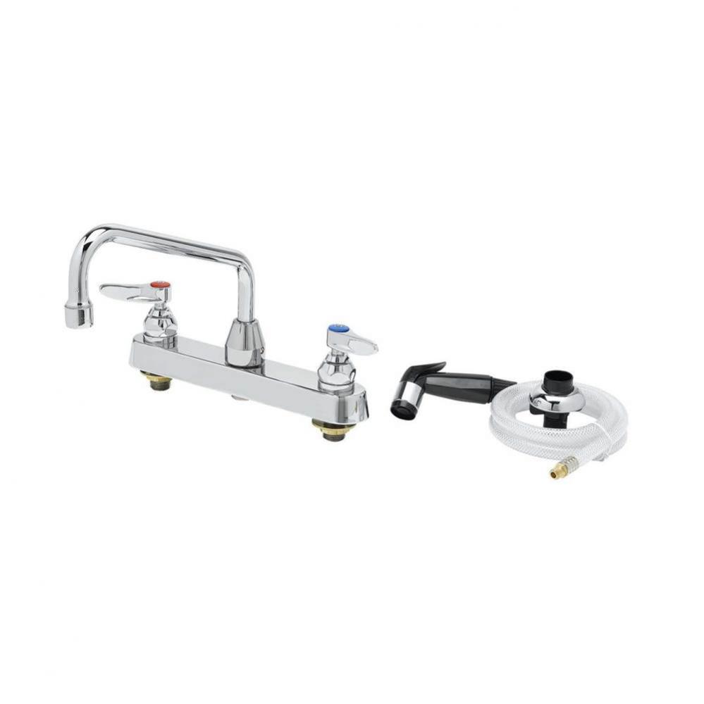 Workboard Faucet, Deck Mount, 8&apos;&apos; Centers, 8&apos;&apos; Swing Nozzle, Diverter, Hose &a