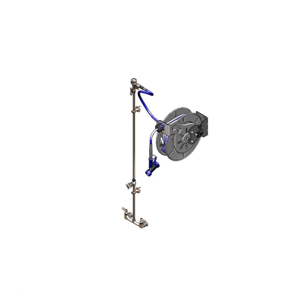 Hose Reel Assembly, Opened 50&apos;&apos; Hose Reel, Exposed Piping &amp; Accessories