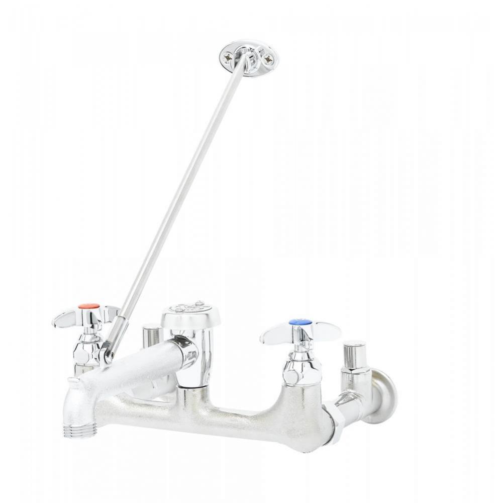 Service Sink Faucet, Extension Fittings, Integral Stops, Vacuum Breaker &amp; Upper Wall Brace