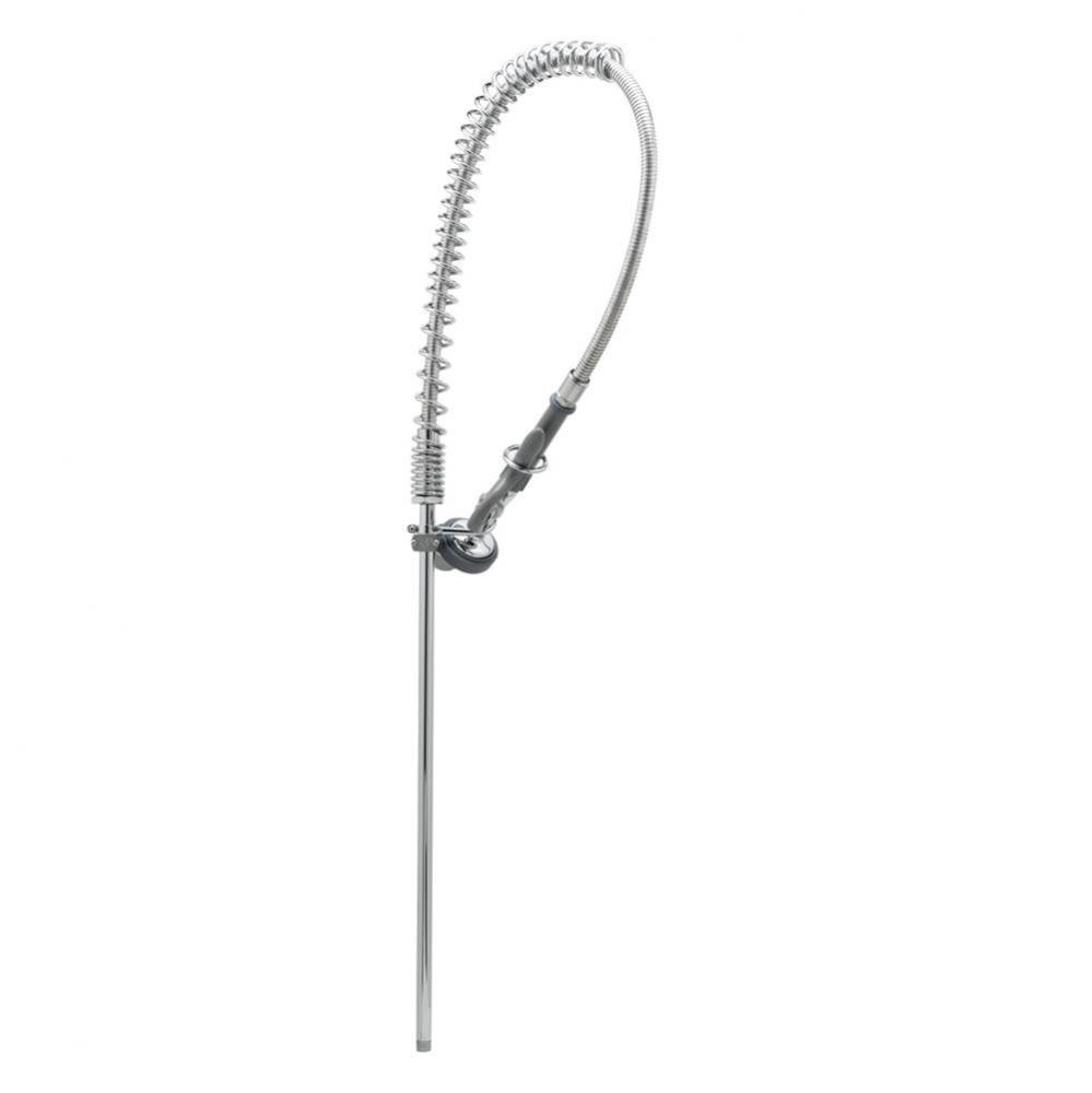 Pre-Rinse Assembly, 44&apos;&apos; Stainless Steel Hose, Self-Closing Squeeze Valve, Wall Bracket