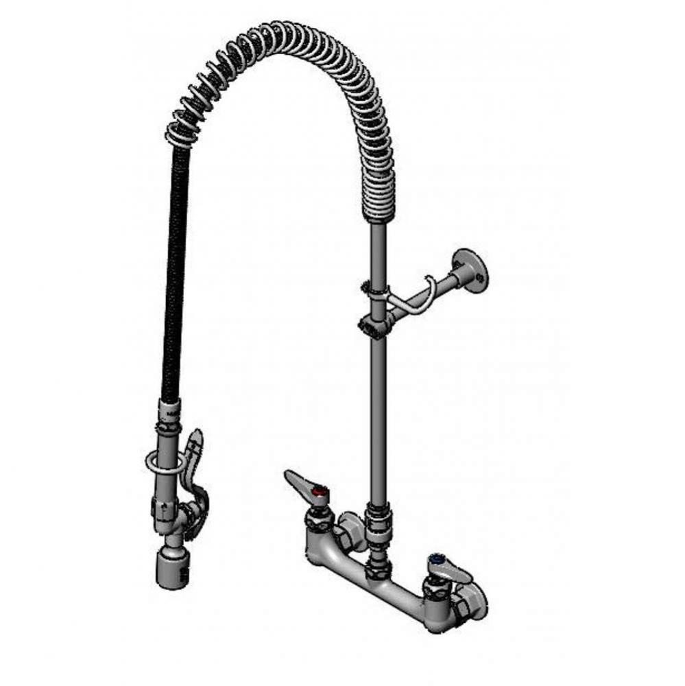 Pre-Rinse Unit, 8&apos;&apos; Wall Mount, Vacuum Breaker, Wall Bracket, Low Flow Spray Valve