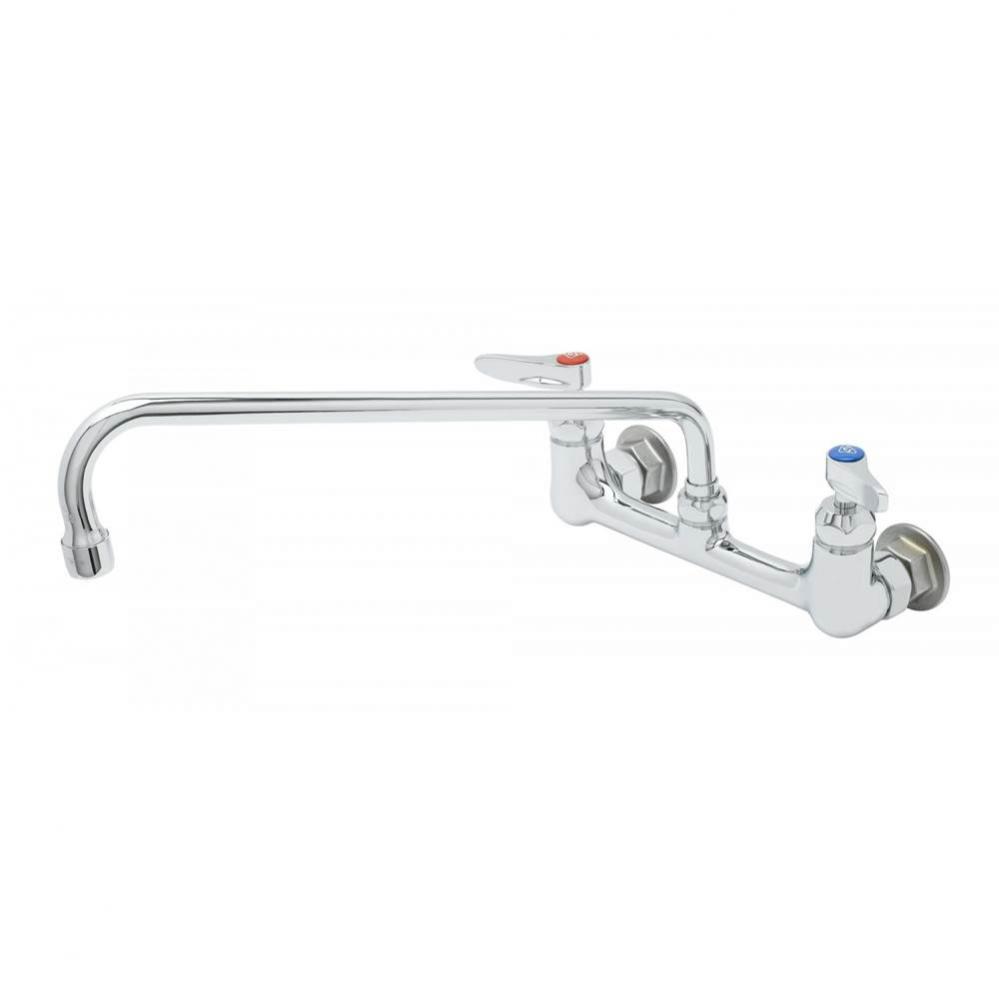 8&apos;&apos; Double Pantry Faucet, Wall Mount, Ceramas, 14&apos;&apos; Swing Nozzle, 1/2&apos;&ap