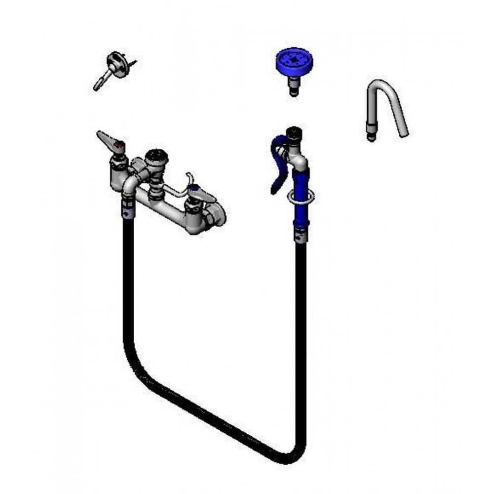 Pot &amp; Kettle Filler, 8&apos;&apos; Wall Mount, Vacuum Breaker, 68&apos;&apos; Hose w/ Quick-Co