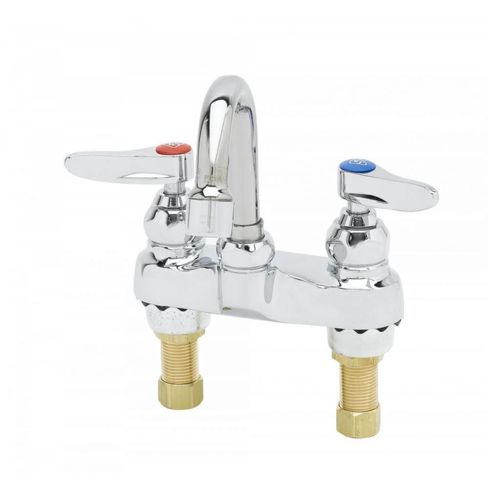 Mixing Faucet, 4&apos;&apos; Centerset, Swivel Gooseneck, Lever Handles, 2.2 GPM Aerator