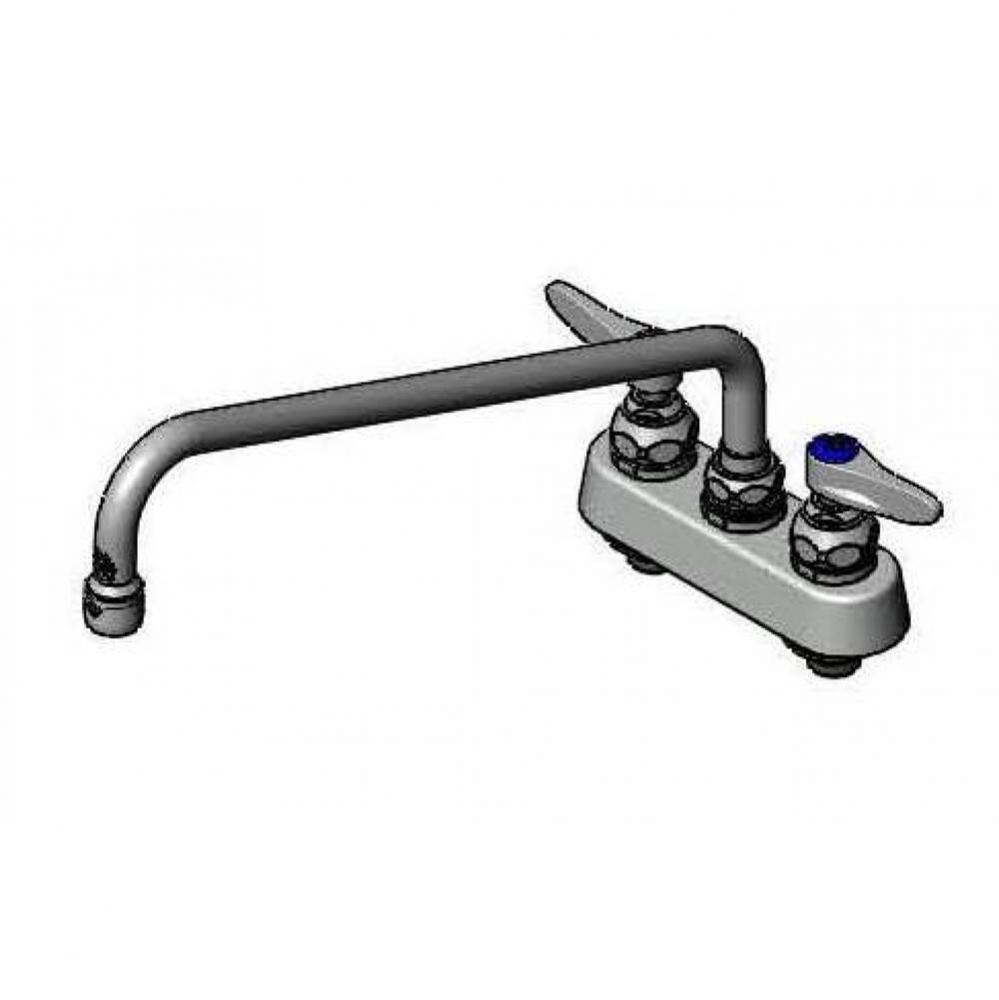 Workboard Faucet, Deck Mount, 4&apos;&apos; Centers, 14&apos;&apos; Swing Nozzle, Lever Handles