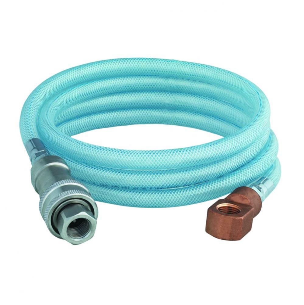 Hose Assembly, 8&apos; Length, S&apos;Steel Quick Disconnect &amp; Brass Elbow