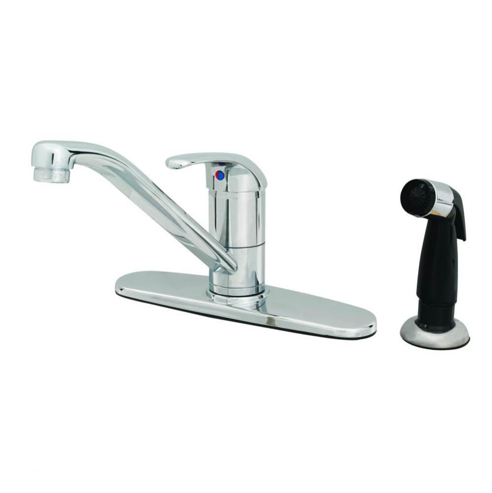 Single Lever Faucet w/ 48&apos;&apos; Sidespray, 9&apos;&apos; Swivel Spout, 1.5 GPM Aerator, Flex