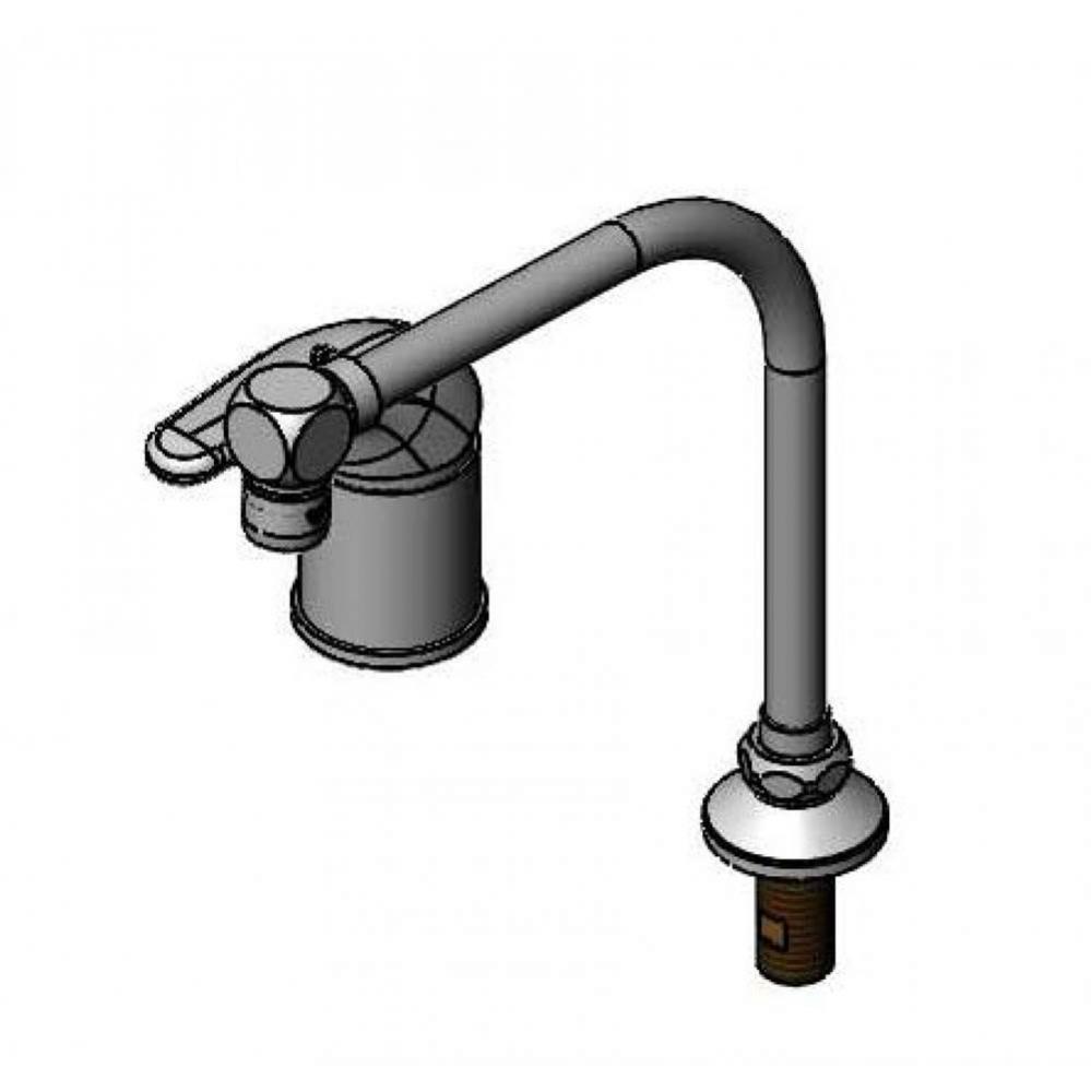 Side Mount Mixing Faucet, High-Arc Gooseneck &amp; 2.2 GPM Aerator, Inlet Flex Lines