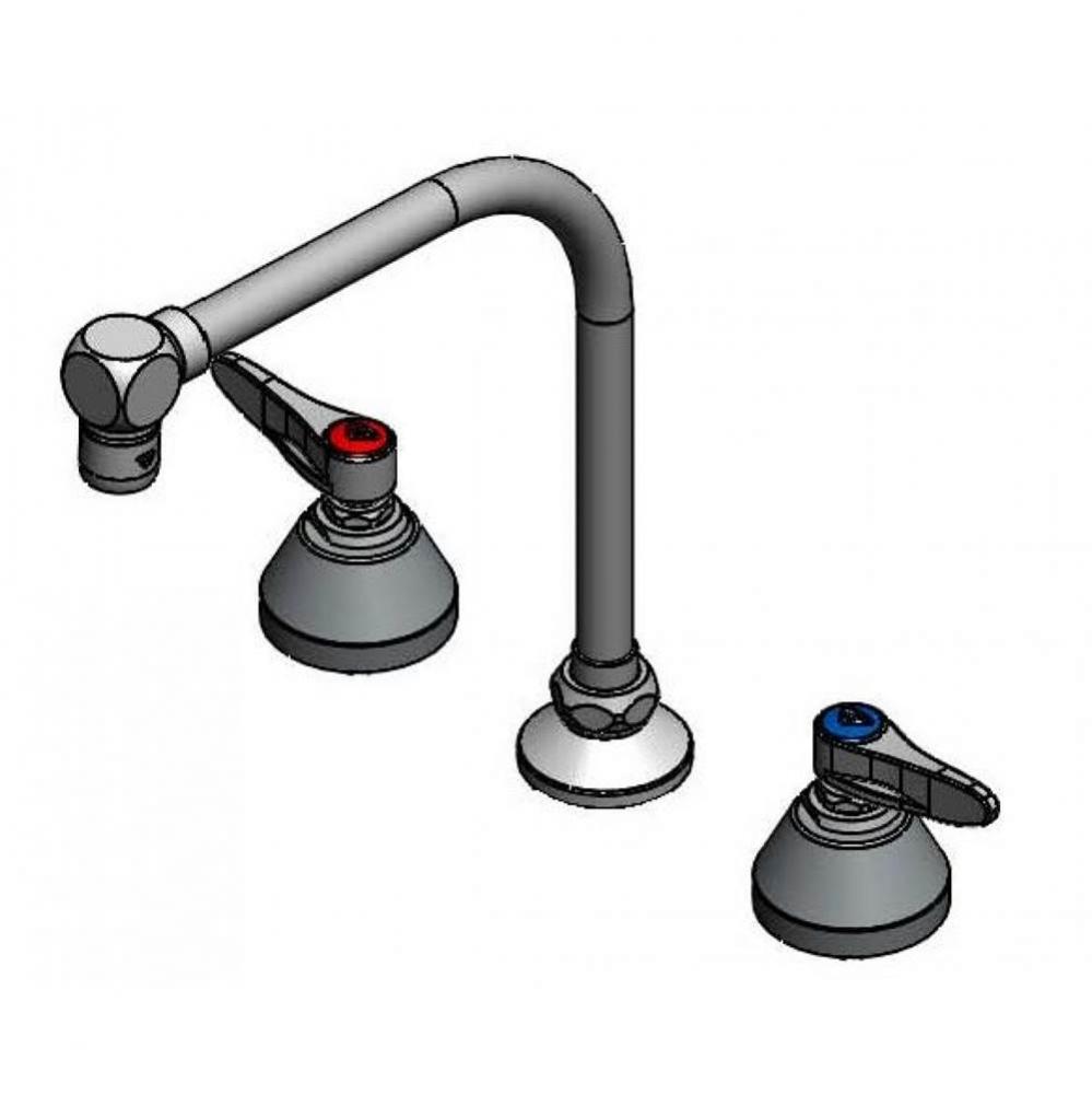 Lavatory Faucet, 8&apos;&apos; Concealed Body, High-Arc Gooseneck &amp; 2.2 gpm Aerator, Lever Han