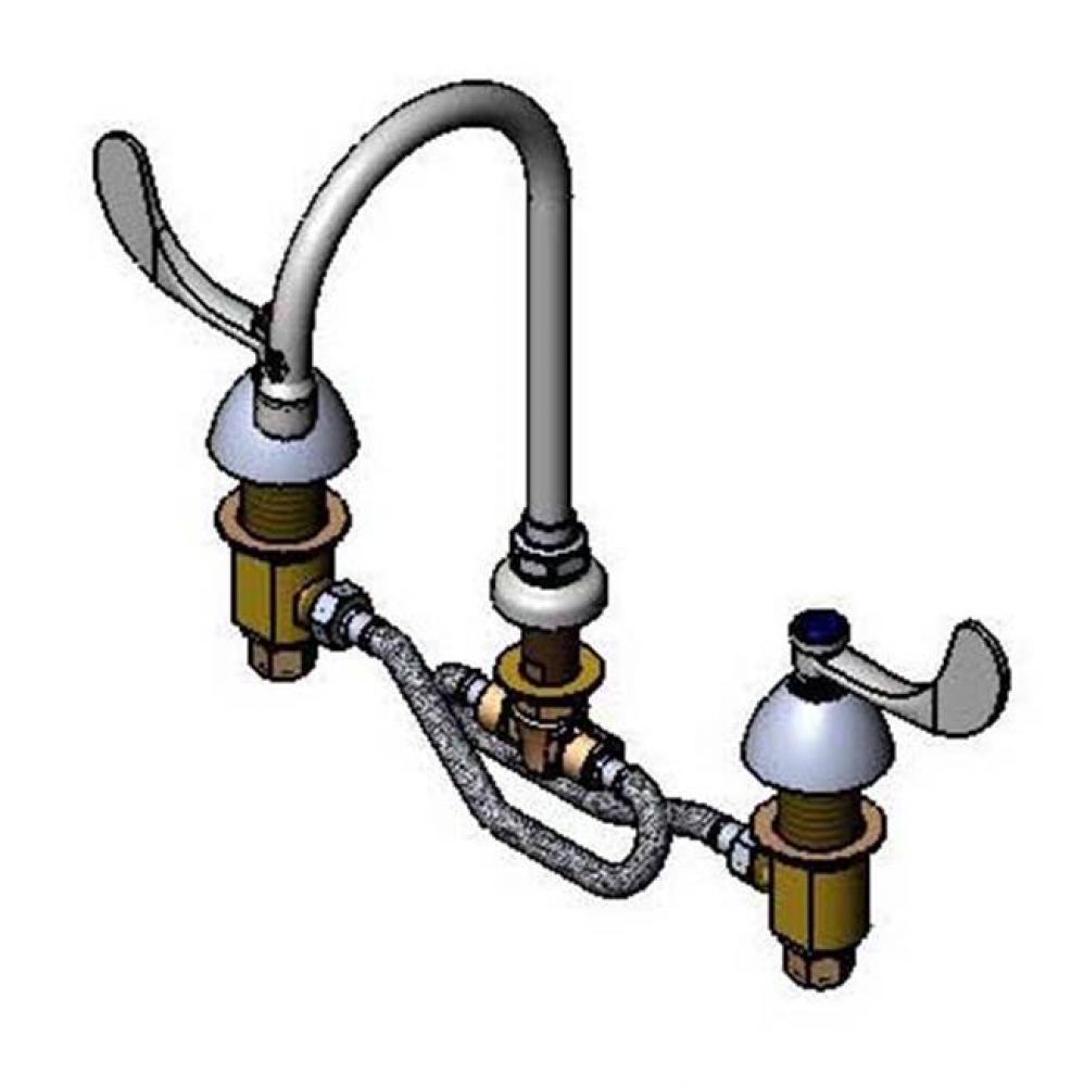 Medical Faucet, 12&apos;&apos; Flex Lines, Ceramas, Swivel Gooseneck, 2.2 GPM Aerator, 4&apos;&apo