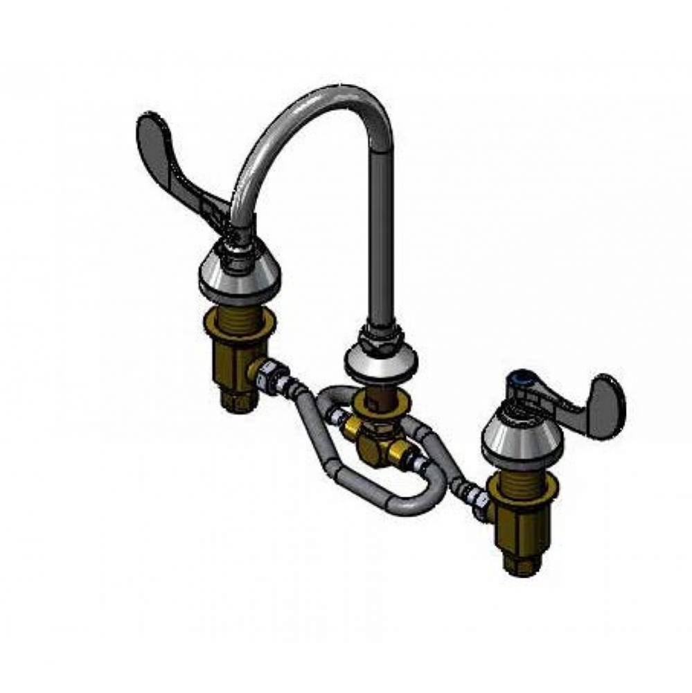 Medical Faucet, 12&apos;&apos; Flex Lines, Ceramas, Swivel Gooseneck, 2.2 GPM Aerator, 4&apos;&apo