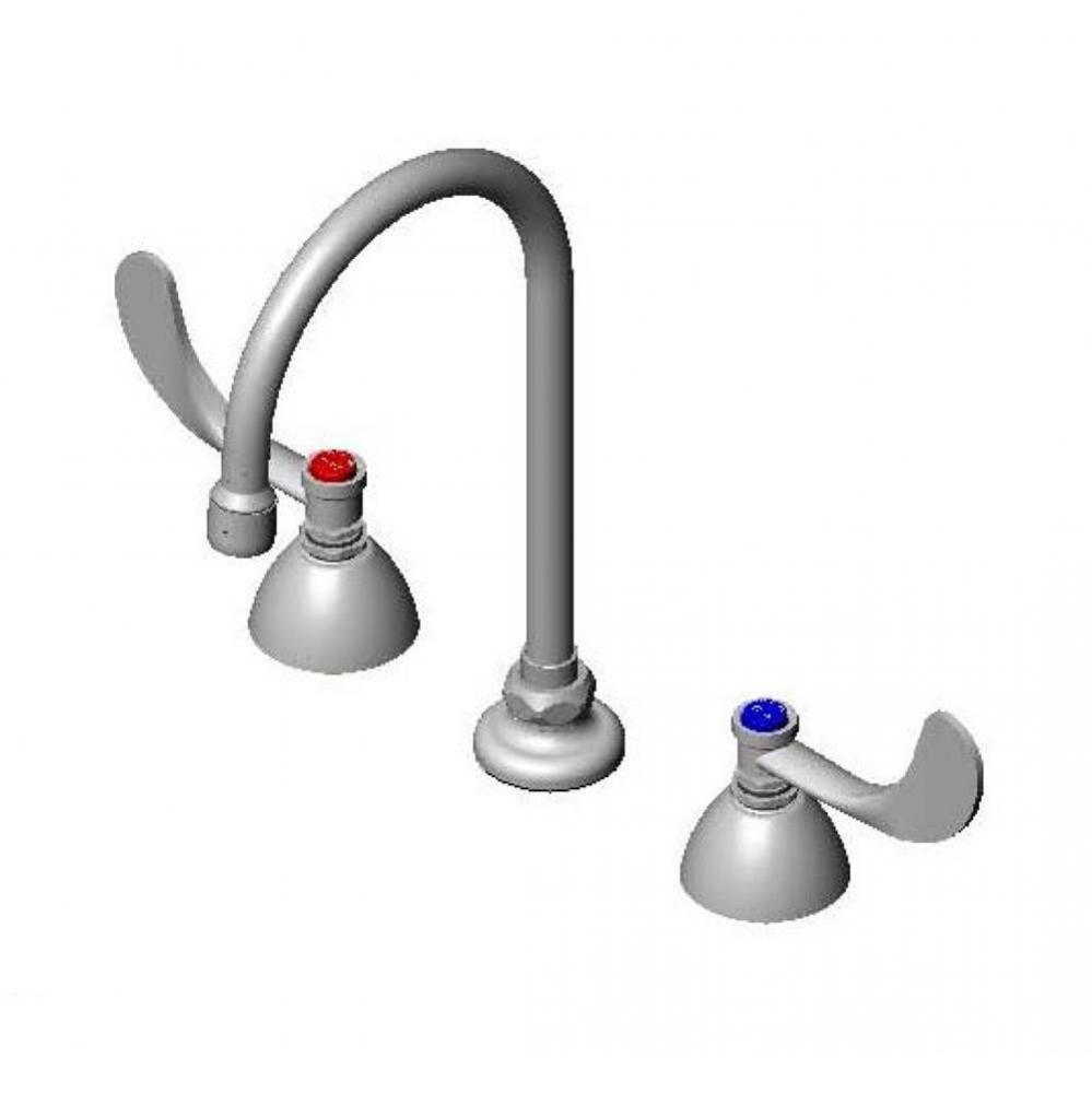 Concealed Widespread Faucet, 8&apos;&apos; Centers, 6&apos;&apos; Swivel Gooseneck, 1.2 GPM Aerato