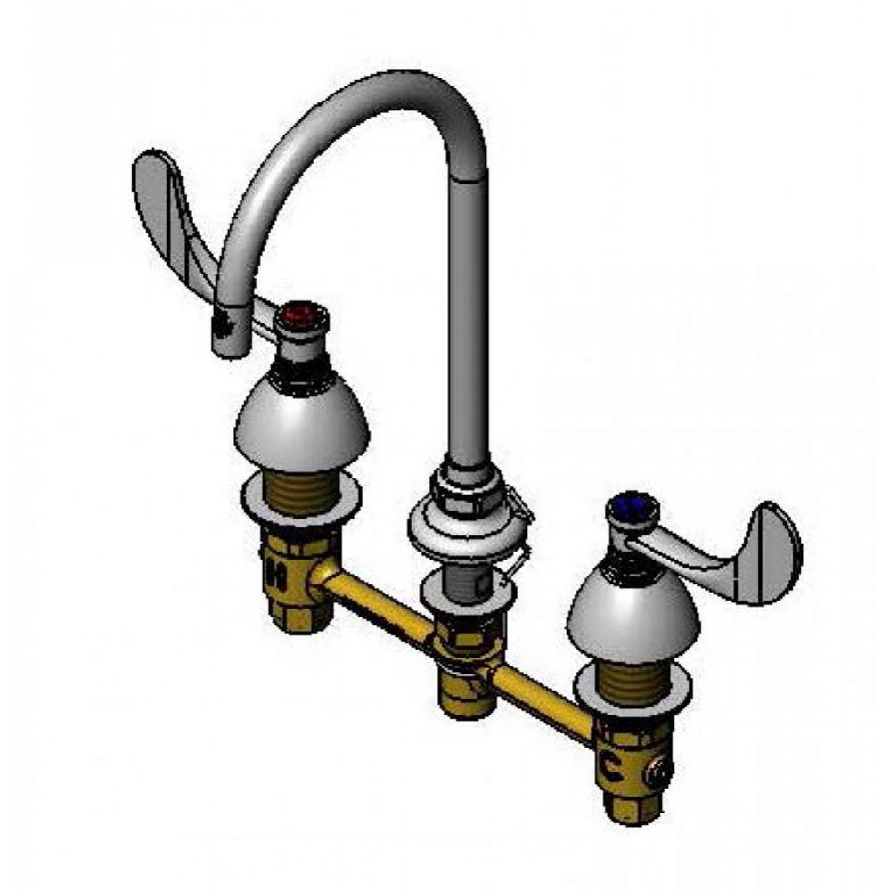 8&apos;&apos; EasyInstall CWS Faucet, 1.5 GPM Flow Control, 133XP Gooseneck, 4&apos;&apos; Handles