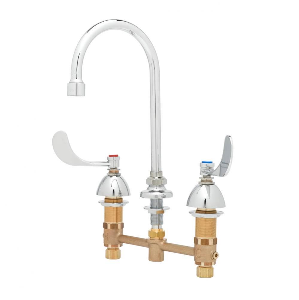 Medical Faucet, 8&apos;&apos; Concealed Body, QT Eternas, Rigid/Swivel Gooseneck and 2.2 gpm Aerat