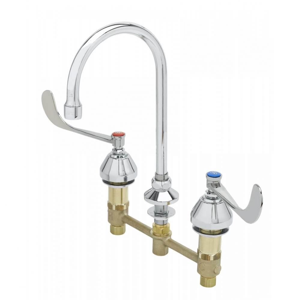 Easyinstall Concealed Widespread w/ Eterna, 6&apos;&apos; Handles, &amp; Swivel Gn w/ 0.5 Gpm Non-