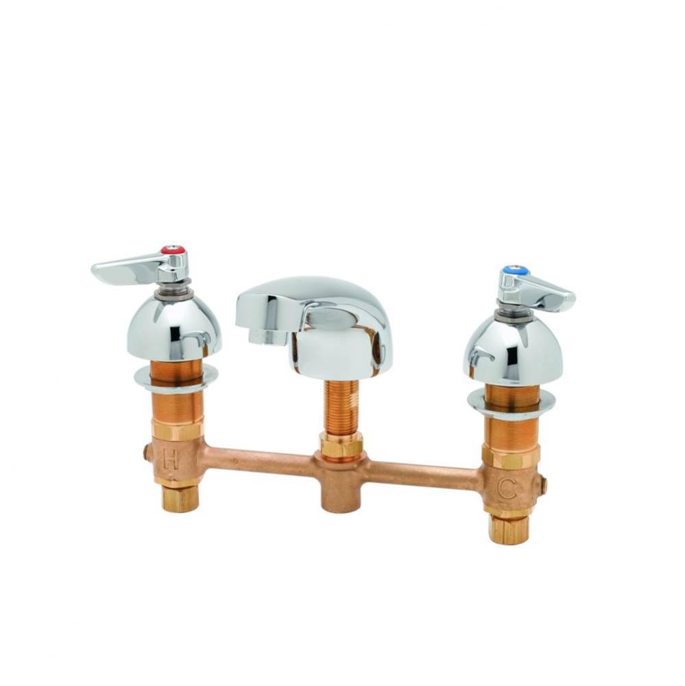 Lavatory Faucet, Concealed Body, 8&apos;&apos; Centers, Cast Basin Spout, Levers &amp; 1.5 GPM AER