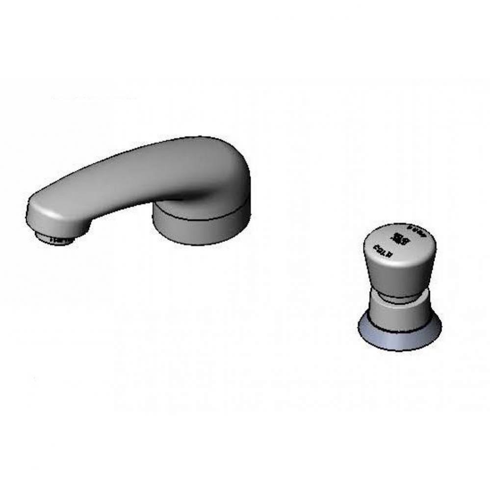 Single Temp Faucet, Push Button Metering, Cold Water Only, 5&apos;&apos; Cast Spout, B-0199-08-N05