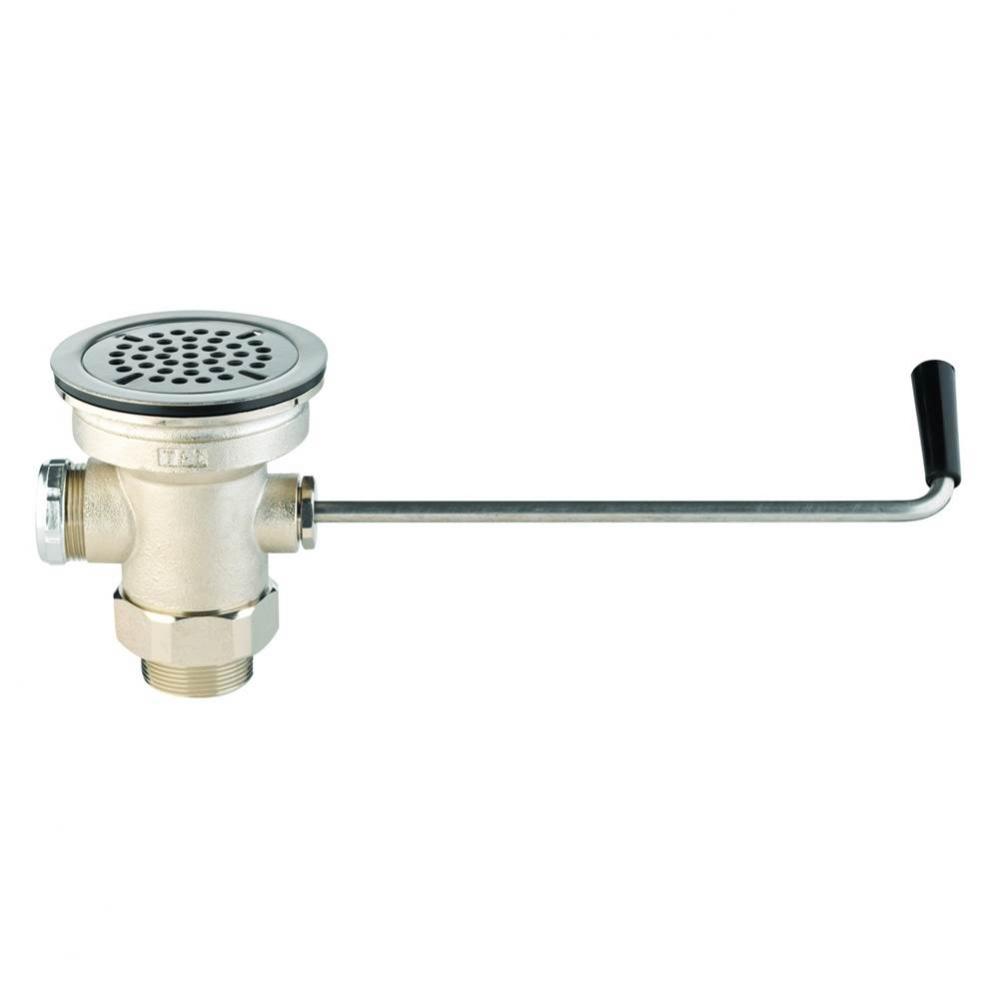 Waste Drain Valve, Twist Handle, 3-1/2&apos;&apos; x 2&apos;&apos; &amp; 1-1/2&apos;&apos; Adapter