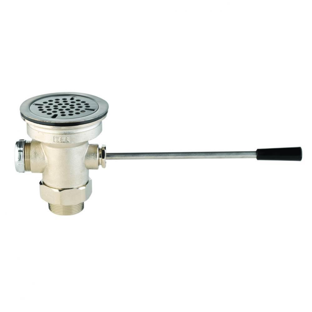 Waste Drain Valve, Short Lever Handle, 3-1/2&apos;&apos; x 2&apos;&apos; &amp; 1-1/2&apos;&apos; A