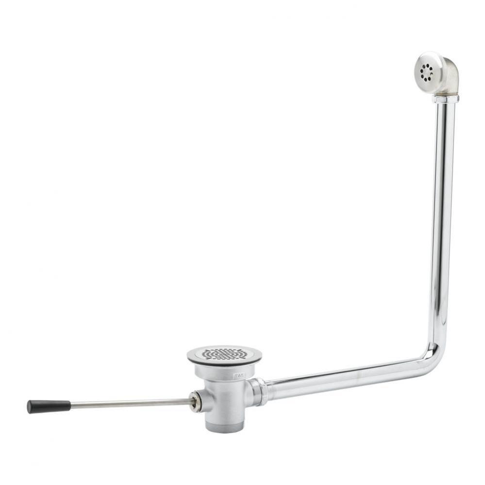 Waste Drain Valve, Short Lever Handle, 3-1/2&apos;&apos; x 2&apos;&apos; w/ Overflow