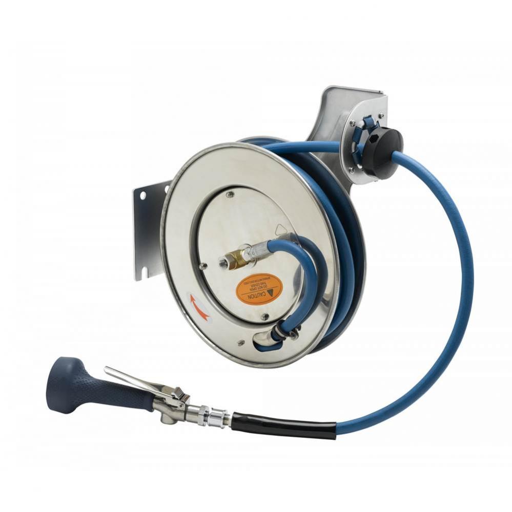 Hose Reel: 3/8&apos;&apos; ID x 35&apos; Hose, Open SS, B-0108-H High Flow Spray Valve