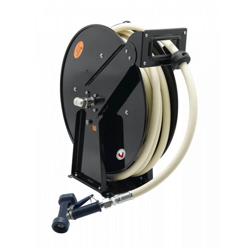 Hose Reel, Open, Epoxy Coated Steel, 3/4&apos;&apos; x 50&apos; Hose, 7/16&apos;&apos; Rear Trigge