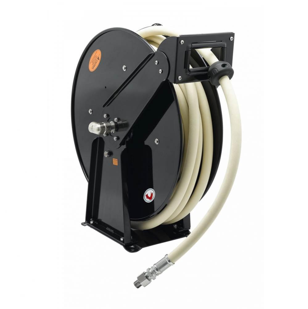 Hose Reel, Open, Epoxy Coated Steel, 3/4&apos;&apos; x 50&apos; Creamery Hose