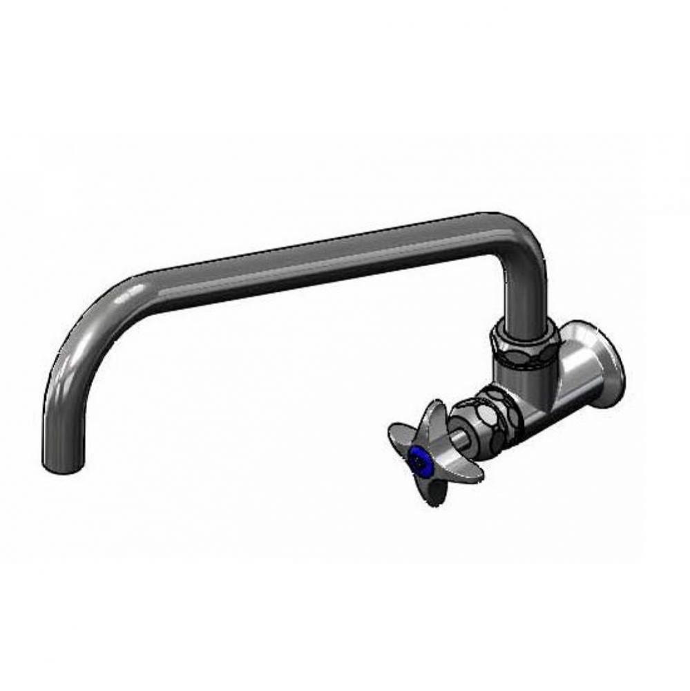 Single Wall Mount Big-Flo Faucet, 16&apos;&apos; Swing Nozzle, 00LL Street Elbow