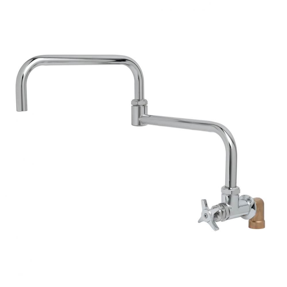 Single Wall Mount Big-Flo Faucet, 18&apos;&apos; Double-Joint Swing Nozzle, 00LL Street Elbow