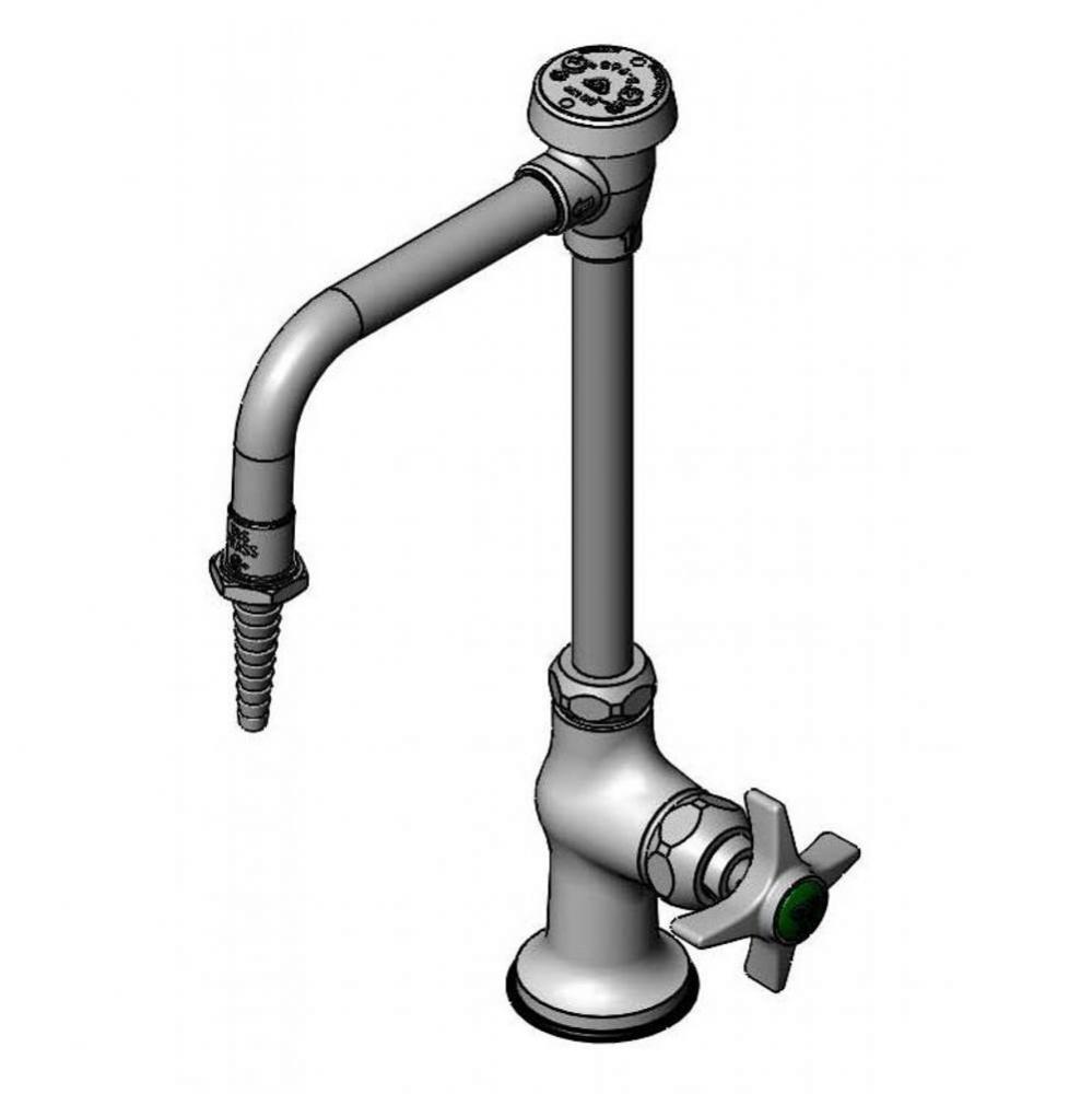 Lab Faucet, Single Temp. Control, Swivel/Rigid Vacuum Breaker Nozzle, Serrated Tip