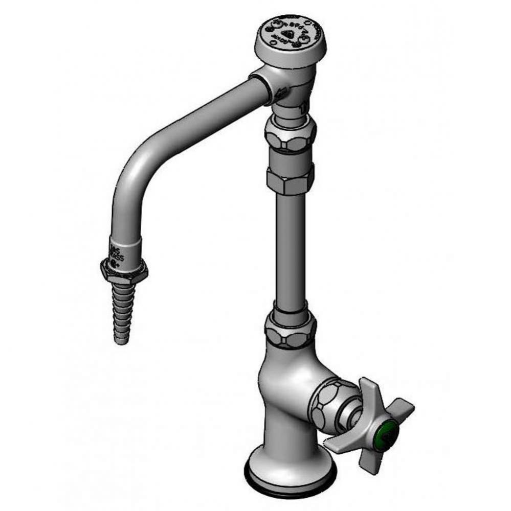 Lab Faucet, Single Temperature Control, Swivel Vacuum Breaker Nozzle, Serrated Tip