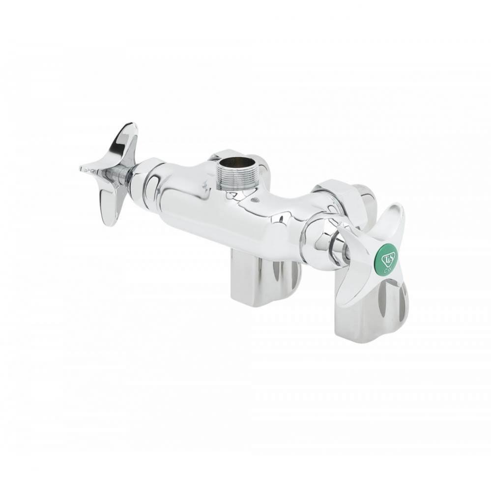 Wall Mount Mixing Faucet, Adjustable Arm Inlets, Less Nozzle