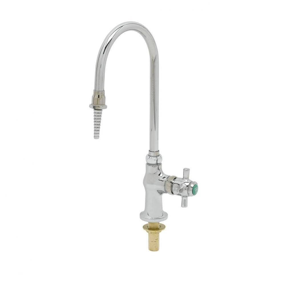 Lab Faucet, Single Temp, Swivel/Rigid Gooseneck, Serrated Tip, Fast Self Closing Handle