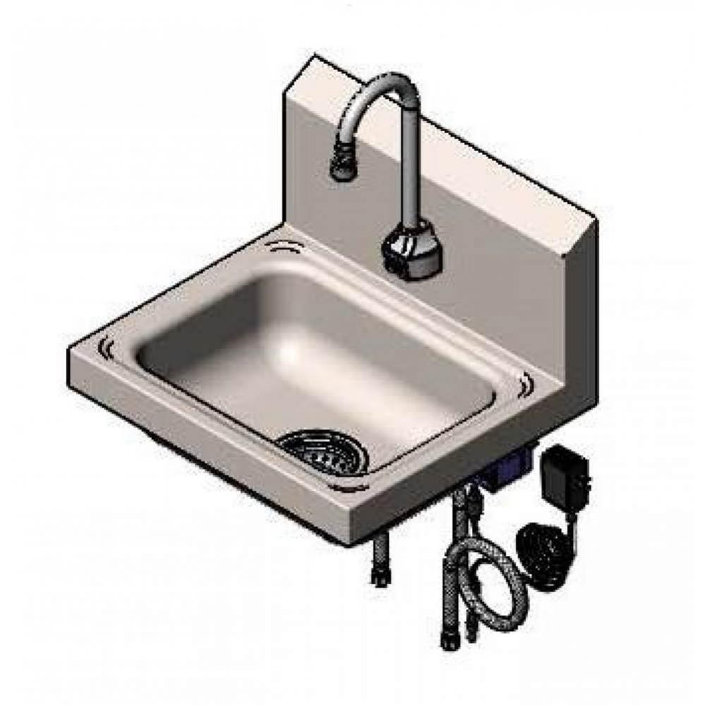 Sink Package: Hand Wash Sink w/ Drain Assembly &amp; EC-3101 Sensor Faucet