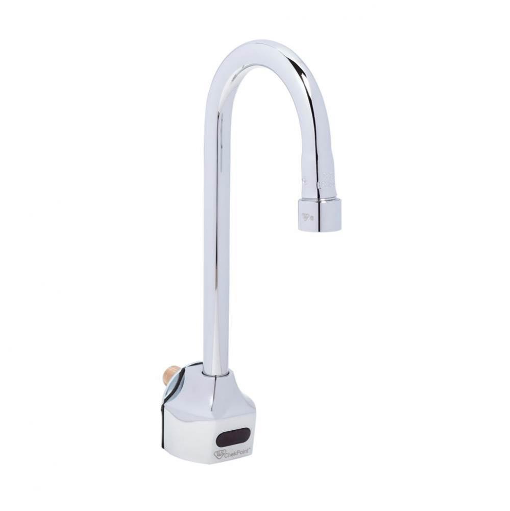 ChekPoint Electronic Faucet, Wall Mount, Gooseneck, AC/DC Module, 0.5 GPM VR Outlet