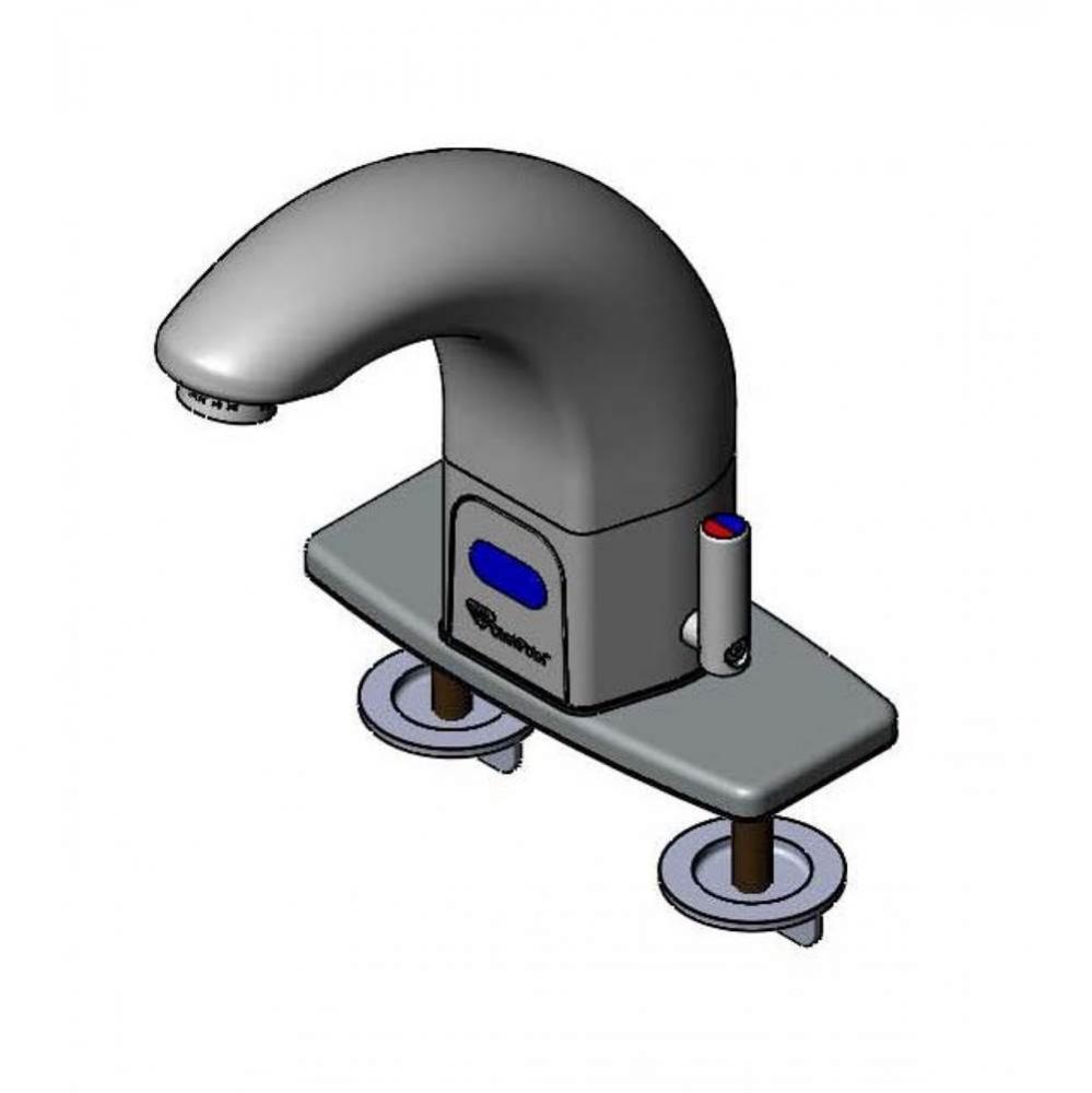 ChekPoint Above-Deck Electronic Faucet, 4&apos;&apos; Deck Plate, Contemporary Spout, 2.2 GPM Aera