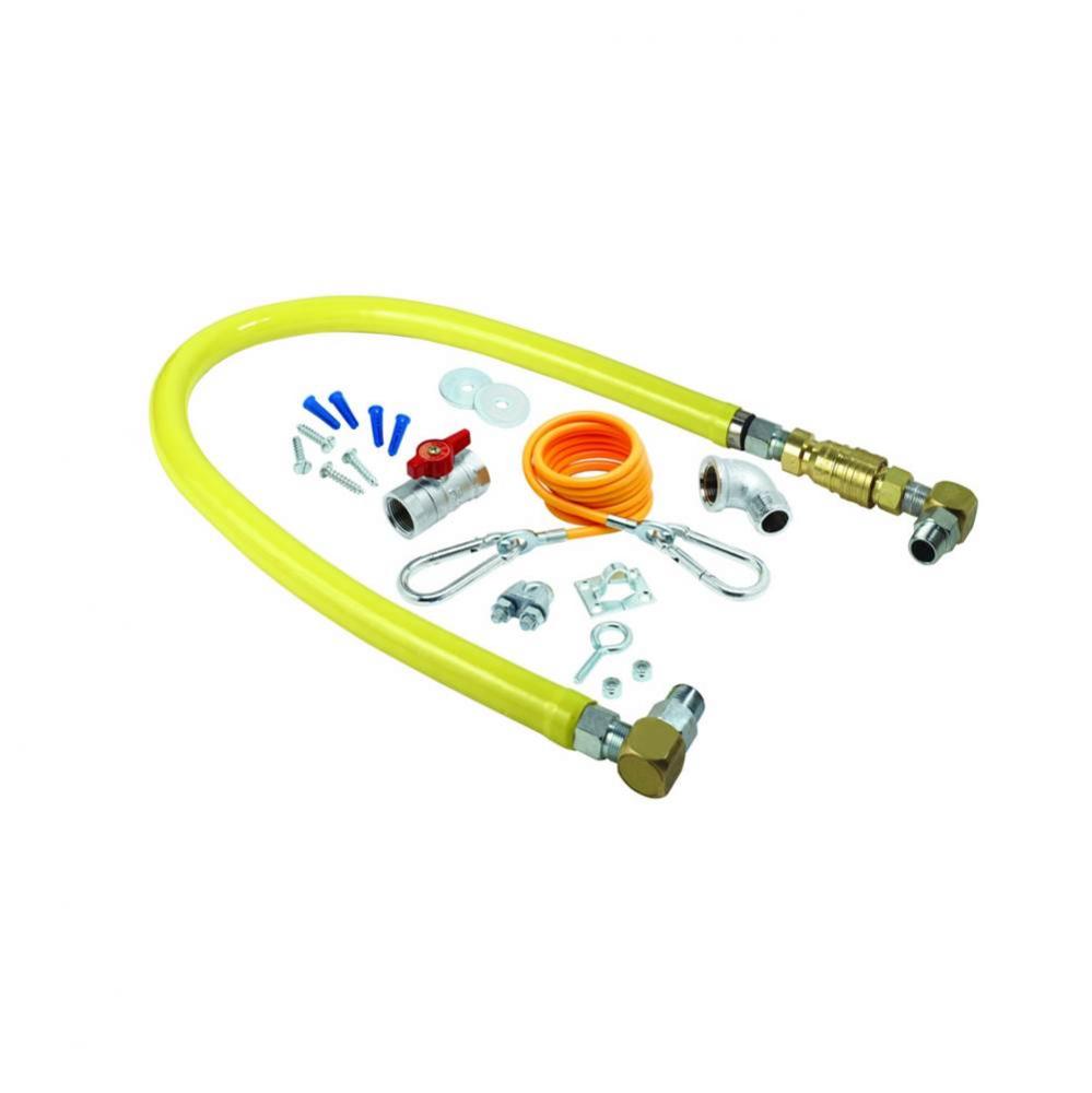 Gas Hose w/Quick Disconnect, 1/2&apos;&apos; NPT, 36&apos;&apos; Long, Installation Kit and SwiveL