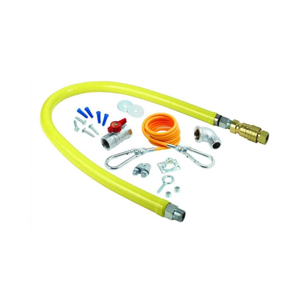 Gas Hose w/Quick Disconnect, 1/2&apos;&apos; NPT, 60&apos;&apos; Long, Includes Installation Kit