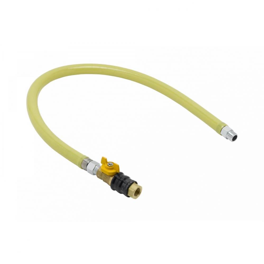 3/4&apos;&apos; NPT x 36&apos;&apos; Coated Gas Hose, Quick-Disconnect Valve (QDV) &amp; Gas Elbow