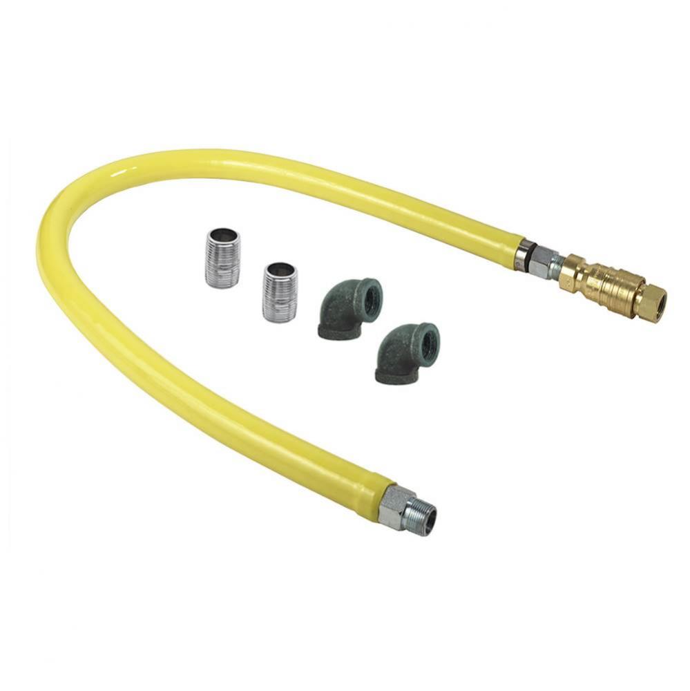 Gas Hose w/ Quick-Disconnect, 3/4&apos;&apos; NPT x 48&apos;&apos;, Gas Elbows &amp; Nipples