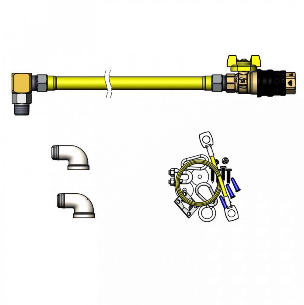 3/4&apos;&apos; x 48&apos;&apos; Gas Hose, Quick-Disconnect Valve (QDV), SwiveLink, Street Els &am