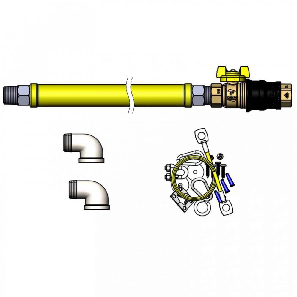 1&apos;&apos; NPT x 48&apos;&apos; Gas Hose, Quick-Disconnect Valve (QDV), Cable Kit &amp; Street