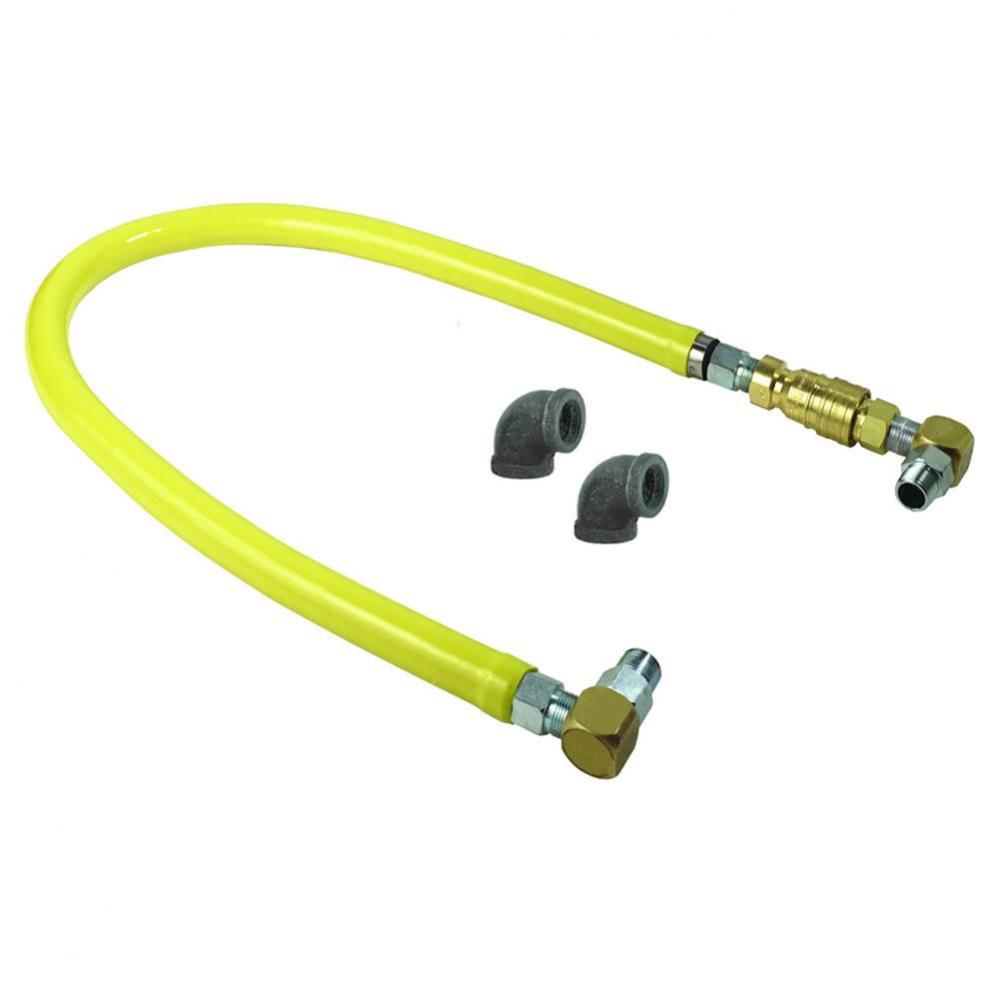 Gas Hose: 3/4&apos;&apos; x 36&apos;&apos; Reverse Quick Disconnect, Swivel Links